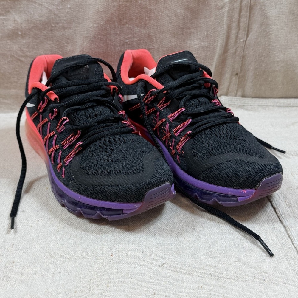 Nike Air Max Running Shoes Womens 9.5 Black Hyper Punch Sneakers Multicolor